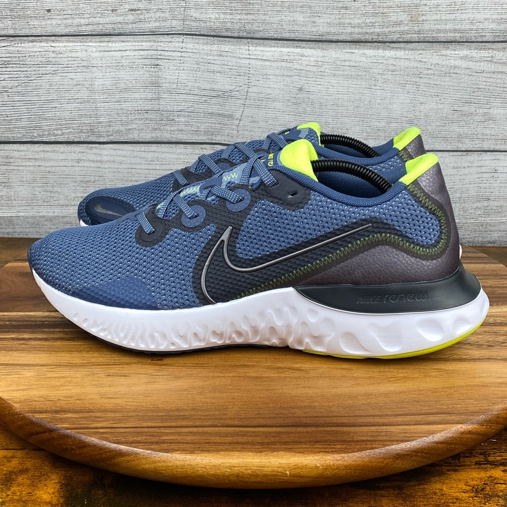 Nike Renew Run Diffused Blue Volt Yellow Shoe CK6357-400 Men’s Sneaker Size 11.5